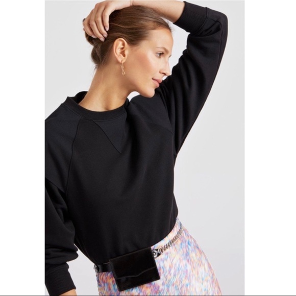 Rebecca Minkoff Zenya Flare Sweatshirt Black - Picture 1 of 7